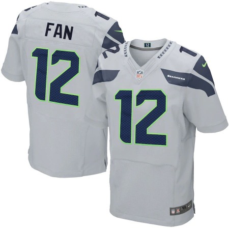 Seattle Seahawks #12 Fan Nike Men's Gray Elite Jersey