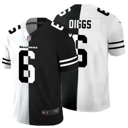 Seattle Seahawks #6 Quandre Diggs Men's Black V White Peace Split Nike Vapor Untouchable Limited NFL Jersey