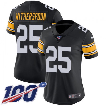 Nike Steelers #25 Ahkello Witherspoon Black Alternate Women's Stitched NFL 100th Season Vapor Limited Jersey