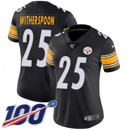 Nike Steelers #25 Ahkello Witherspoon Black Team Color Women's Stitched NFL 100th Season Vapor Limited Jersey