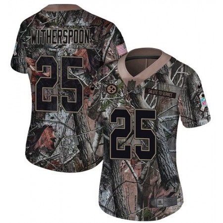 Nike Steelers #25 Ahkello Witherspoon Camo Women's Stitched NFL Limited Rush Realtree Jersey