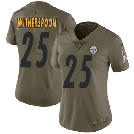 Nike Steelers #25 Ahkello Witherspoon Olive Women's Stitched NFL Limited 2017 Salute To Service Jersey