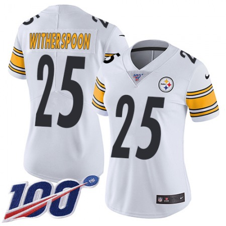 Nike Steelers #25 Ahkello Witherspoon White Women's Stitched NFL 100th Season Vapor Untouchable Limited Jersey