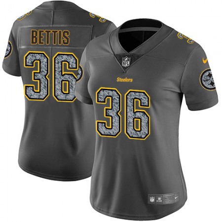 Nike Steelers #36 Jerome Bettis Gray Static Women's Stitched NFL Vapor Untouchable Limited Jersey