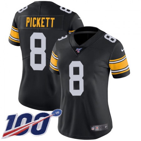 Nike Steelers #8 Kenny Pickett Black Alternate Women's Stitched NFL 100th Season Vapor Limited Jersey