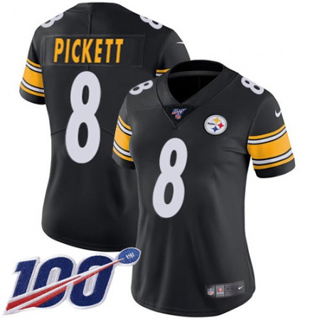 Nike Steelers #8 Kenny Pickett Black Team Color Women's Stitched NFL 100th Season Vapor Limited Jersey
