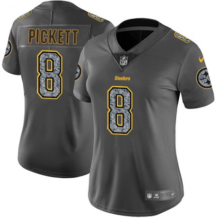 Nike Steelers #8 Kenny Pickett Gray Static Women's Stitched NFL Vapor Untouchable Limited Jersey