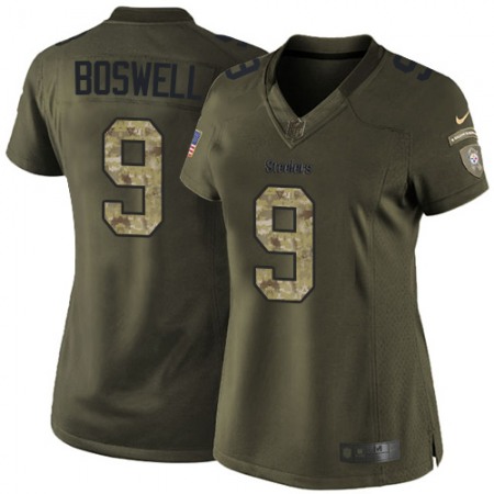 Nike Steelers #9 Chris Boswell Green Women's Stitched NFL Limited 2015 Salute to Service Jersey