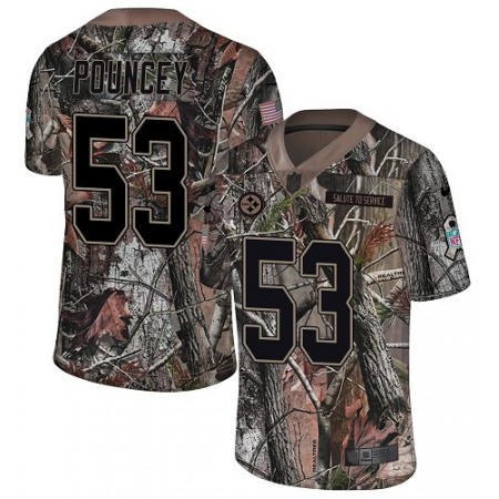 Nike Steelers #53 Maurkice Pouncey Camo Youth Stitched NFL Limited Rush Realtree Jersey