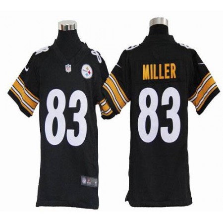 Nike Steelers #83 Heath Miller Black Team Color Youth Stitched NFL Elite Jersey