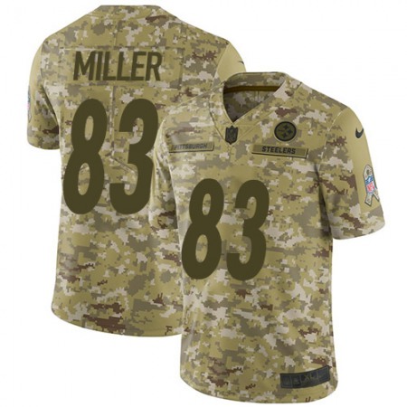 Nike Steelers #83 Heath Miller Camo Youth Stitched NFL Limited 2018 Salute to Service Jersey