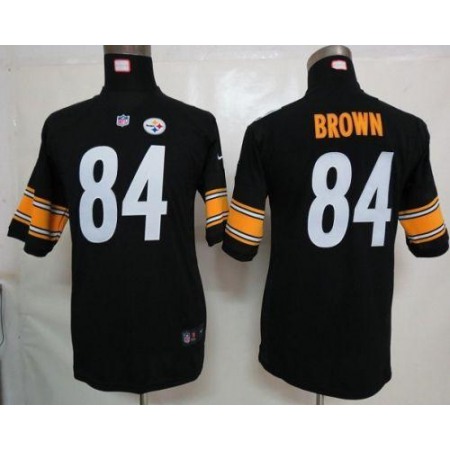 Nike Steelers #84 Antonio Brown Black Team Color Youth Stitched NFL Elite Jersey