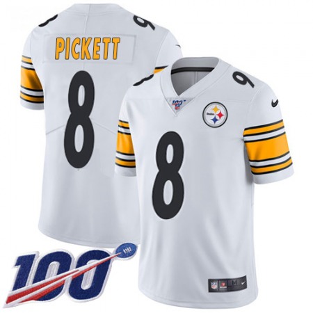 Nike Steelers #8 Kenny Pickett White Youth Stitched NFL 100th Season Vapor Limited Jersey