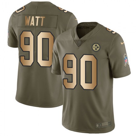 Nike Steelers #90 T. J. Watt Olive/Gold Youth Stitched NFL Limited 2017 Salute to Service Jersey