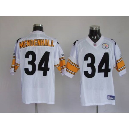 Steelers #34 Rashard Mendenhall White Stitched Youth NFL Jersey