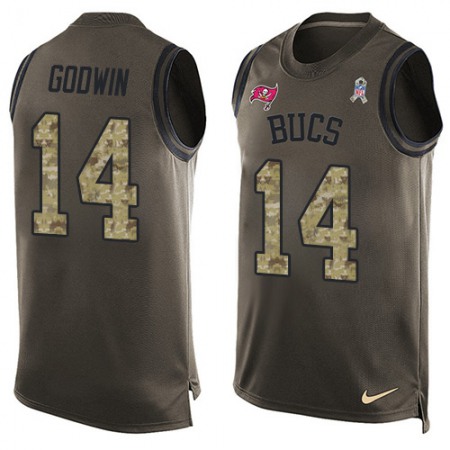 Nike Buccaneers #14 Chris Godwin Green Men's Stitched NFL Limited Salute To Service Tank Top Jersey