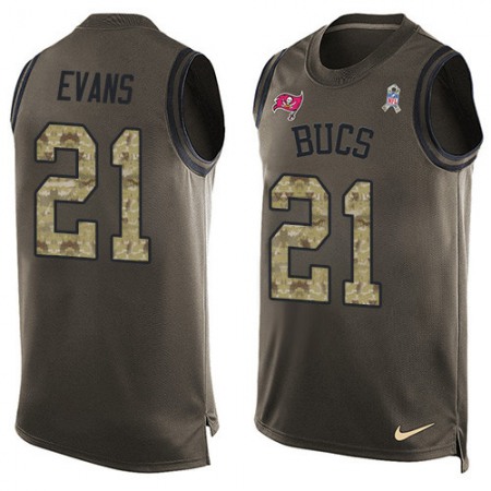 Nike Buccaneers #21 Justin Evans Green Men's Stitched NFL Limited Salute To Service Tank Top Jersey