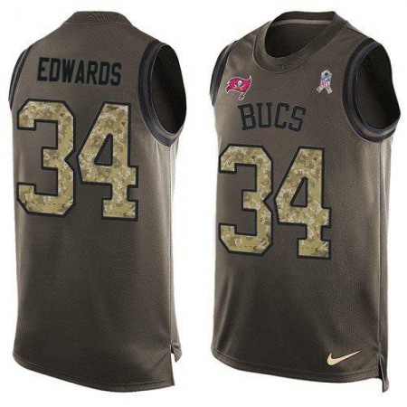 Nike Buccaneers #34 Mike Edwards Green Men's Stitched NFL Limited Salute To Service Tank Top Jersey