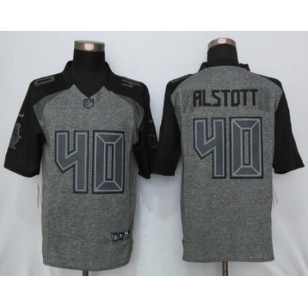 Nike Buccaneers #40 Mike Alstott Gray Men's Stitched NFL Limited Gridiron Gray Jersey