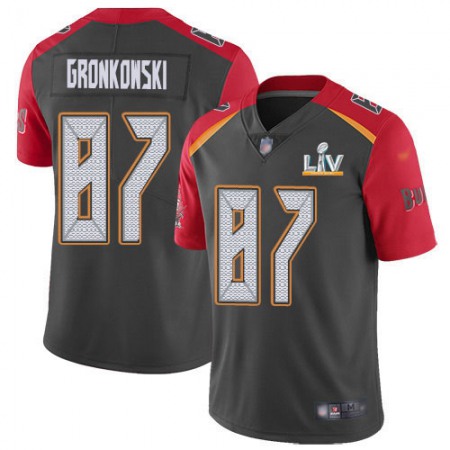 Nike Buccaneers #87 Rob Gronkowski Gray Men's Super Bowl LV Bound Stitched NFL Limited Inverted Legend Jersey