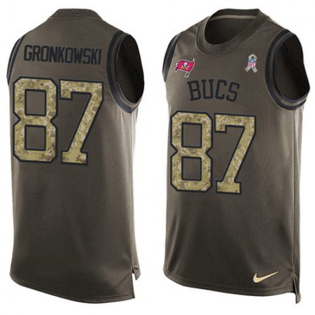 Nike Buccaneers #87 Rob Gronkowski Green Men's Stitched NFL Limited Salute To Service Tank Top Jersey