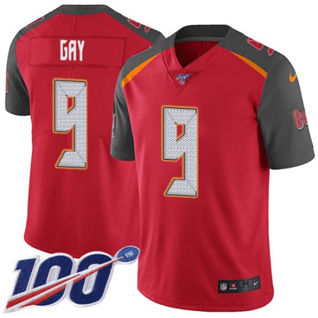 Nike Buccaneers #9 Matt Gay Red Team Color Men's Stitched NFL 100th Season Vapor Untouchable Limited Jersey