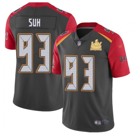 Nike Buccaneers #93 Ndamukong Suh Gray Men's Super Bowl LV Champions Patch Stitched NFL Limited Inverted Legend Jersey
