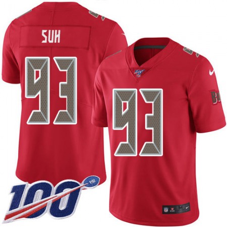 Nike Buccaneers #93 Ndamukong Suh Red Men's Stitched NFL Limited Rush 100th Season Jersey