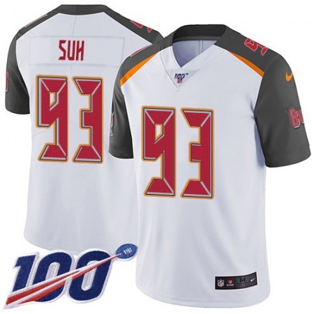 Nike Buccaneers #93 Ndamukong Suh White Men's Stitched NFL 100th Season Vapor Untouchable Limited Jersey