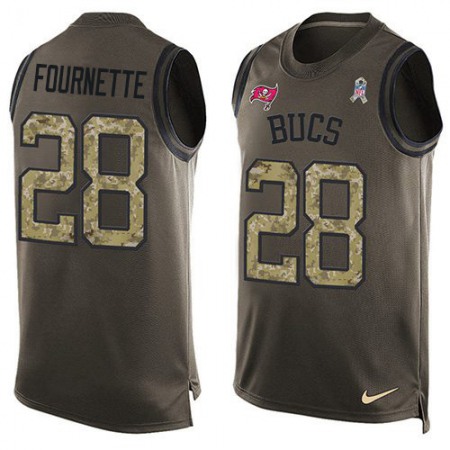Tampa Bay Buccaneers #28 Leonard Fournette Green Men's Stitched NFL Limited Salute To Service Tank Top Jersey