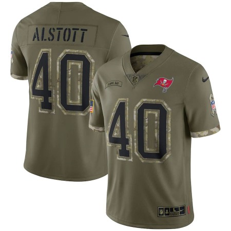 Tampa Bay Buccaneers #40 Mike Alstott Nike Men's 2022 Salute To Service Limited Jersey - Olive