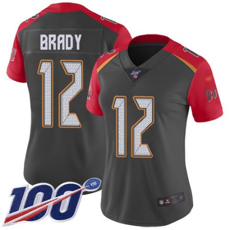 Nike Buccaneers #12 Tom Brady Gray Women's Stitched NFL Limited Inverted Legend 100th Season Jersey