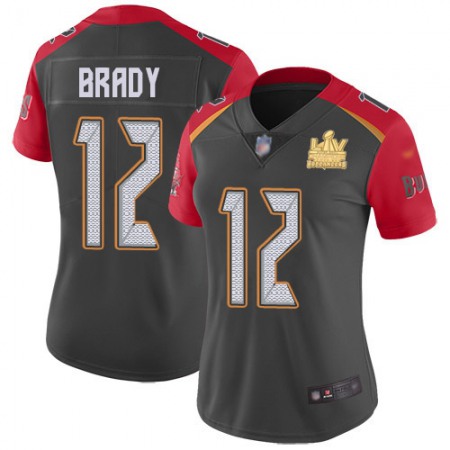 Nike Buccaneers #12 Tom Brady Gray Women's Super Bowl LV Champions Patch Stitched NFL Limited Inverted Legend Jersey