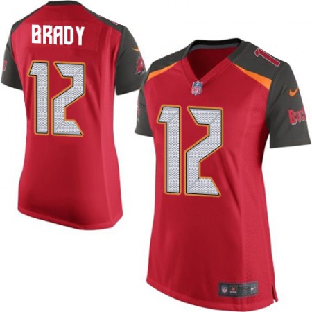Nike Buccaneers #12 Tom Brady Red Team Color Women's Stitched NFL New Elite Jersey