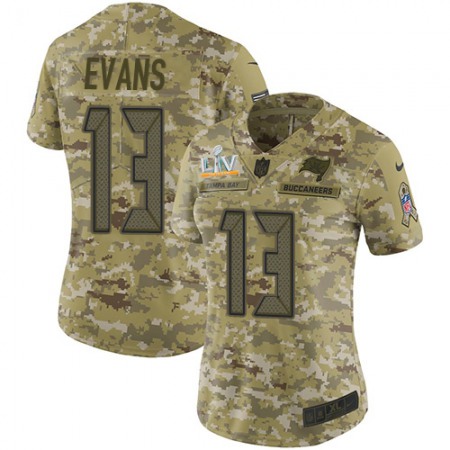 Nike Buccaneers #13 Mike Evans Camo Women's Super Bowl LV Bound Stitched NFL Limited 2018 Salute To Service Jersey