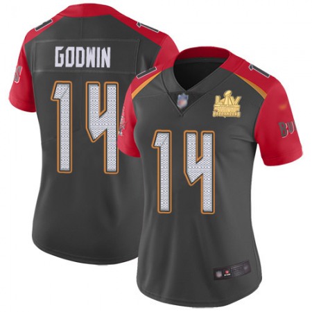 Nike Buccaneers #14 Chris Godwin Gray Women's Super Bowl LV Champions Patch Stitched NFL Limited Inverted Legend Jersey