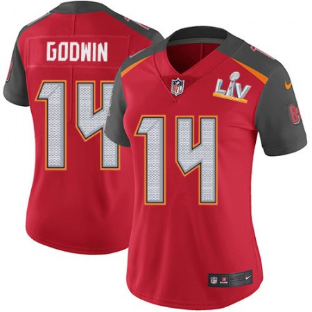 Nike Buccaneers #14 Chris Godwin Red Team Color Women's Super Bowl LV Bound Stitched NFL Vapor Untouchable Limited Jersey