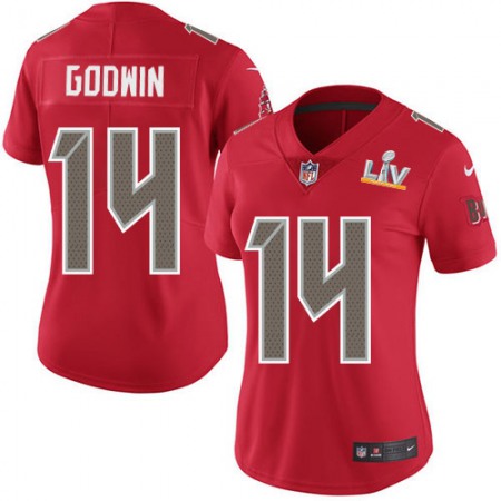 Nike Buccaneers #14 Chris Godwin Red Women's Super Bowl LV Bound Stitched NFL Limited Rush Jersey