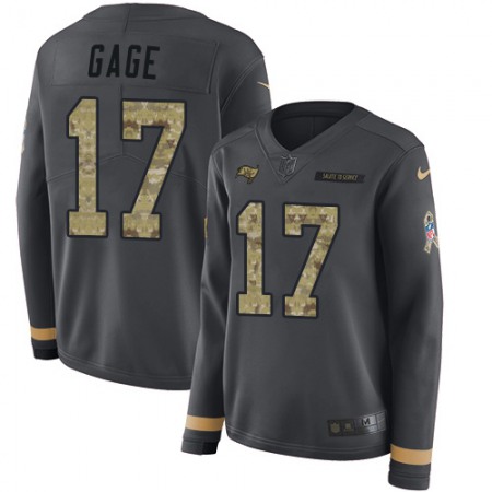 Nike Buccaneers #17 Russell Gage Anthracite Salute to Service Women's Stitched NFL Limited Therma Long Sleeve Jersey