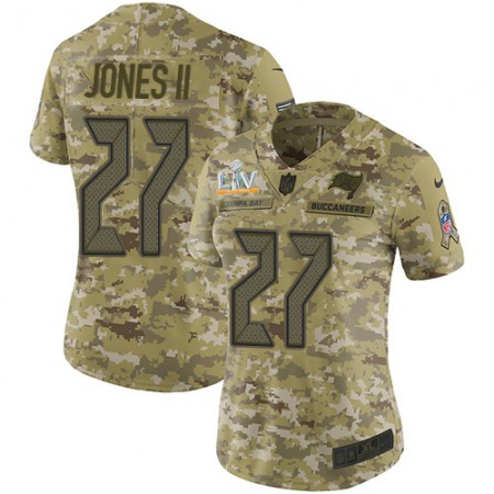 Nike Buccaneers #27 Ronald Jones II Camo Women's Super Bowl LV Bound Stitched NFL Limited 2018 Salute To Service Jersey