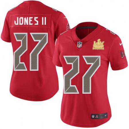 Nike Buccaneers #27 Ronald Jones II Red Women's Super Bowl LV Champions Patch Stitched NFL Limited Rush Jersey