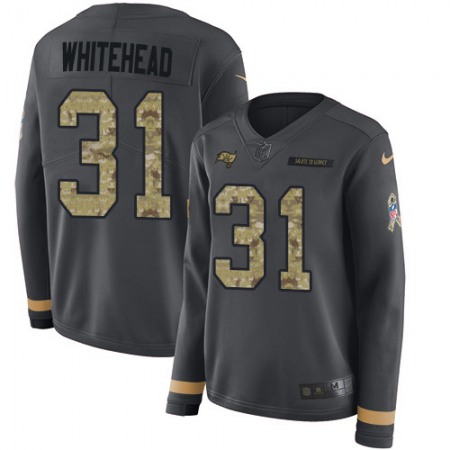 Nike Buccaneers #31 Jordan Whitehead Anthracite Salute to Service Women's Stitched NFL Limited Therma Long Sleeve Jersey
