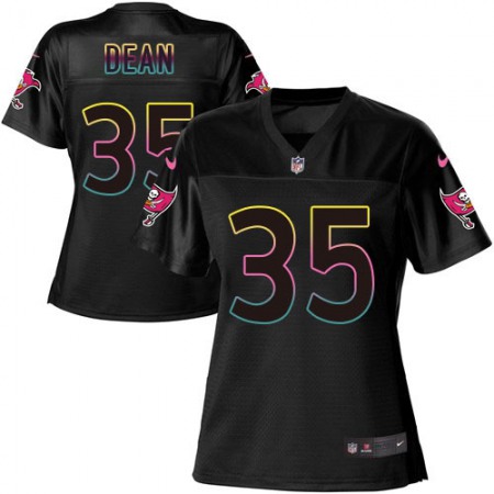 Nike Buccaneers #35 Jamel Dean Black Women's NFL Fashion Game Jersey