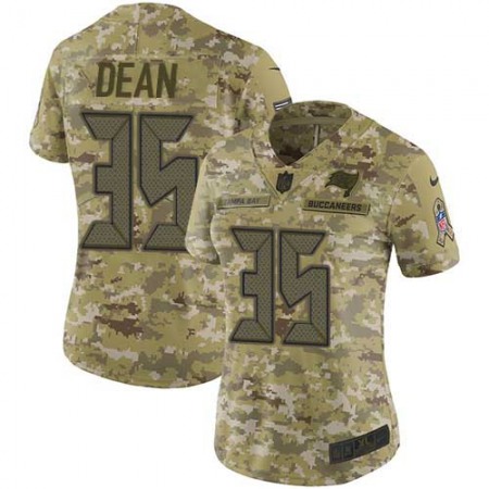 Nike Buccaneers #35 Jamel Dean Camo Women's Stitched NFL Limited 2018 Salute To Service Jersey