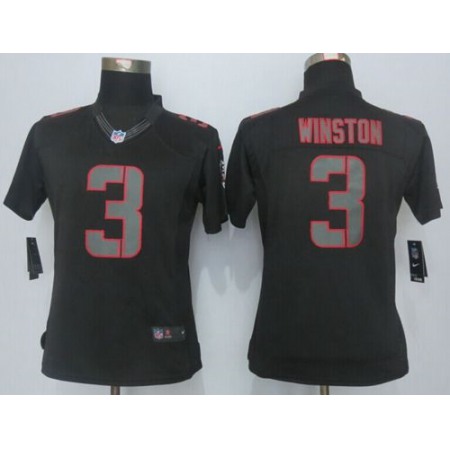 Nike Buccaneers #3 Jameis Winston Black Impact Women's Stitched NFL Limited Jersey