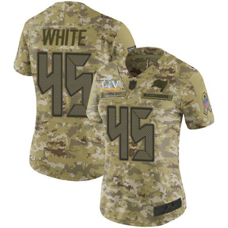 Nike Buccaneers #45 Devin White Camo Women's Super Bowl LV Bound Stitched NFL Limited 2018 Salute To Service Jersey