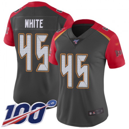 Nike Buccaneers #45 Devin White Gray Women's Stitched NFL Limited Inverted Legend 100th Season Jersey