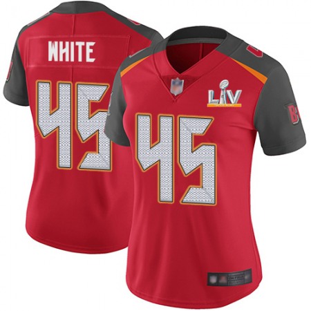 Nike Buccaneers #45 Devin White Red Team Color Women's Super Bowl LV Bound Stitched NFL Vapor Untouchable Limited Jersey