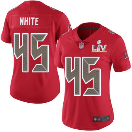 Nike Buccaneers #45 Devin White Red Women's Super Bowl LV Bound Stitched NFL Limited Rush Jersey