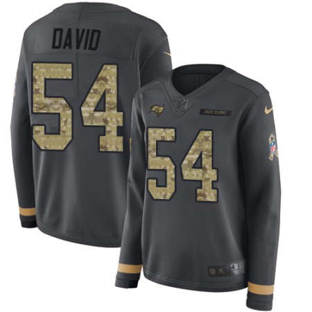 Nike Buccaneers #54 Lavonte David Anthracite Salute to Service Women's Stitched NFL Limited Therma Long Sleeve Jersey